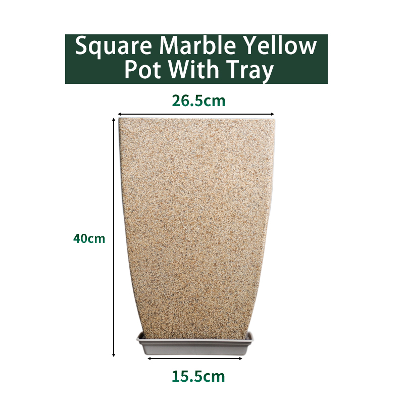 10,5 pulgadas cuadrado de mármol amarillo olla con tary
