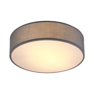 Plafonnier LED moderne à 2 flammes de 38cm avec tissu <span class=keywords><strong>gris</strong></span> E27 de 40W pour le salon, la chambre, le couloir et la cuisine. - Product Image 1