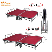 Portable Metal Folding Truss Mobile Stage with Plywood Carpet Platform for Wedding Party