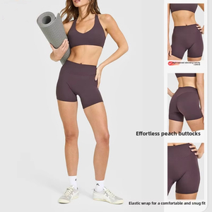 Shorts de Yoga de Cintura Alta con Efecto Levanta Glúteos, Spandex/Nylon Transpirable, Ropa Deportiva Adelgazante para Actividades al Aire Libre - Product Image 3