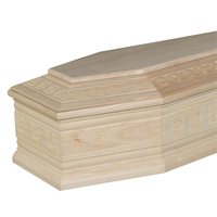 Ataúdes de Madera de Paulownia Blancos de Alta Calidad, Estilo Europeo Ruso, con Patrones Tallados y Adornos Metálicos, Estilo Tronco, Diferentes Tamaños