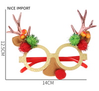 Lunettes de Noël style bois de cerf or rose, décoration de fête de Noël pour couples et enfants, monture de lunettes de Noël