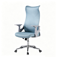 Chaise de direction réglable à dossier haut, chaise de bureau ergonomique moderne avec structure en aluminium, et chaise de bureau en maille avec repose-pieds