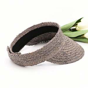 Chapeau de soleil d'été pour femme, style Y2K, en paille de raphia, à visière vide, pour le sport, la course, les voyages et la pêche en extérieur - Product Image 2