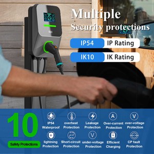 Borne de recharge murale dynamique 11kV N1ct 7kW pour voiture électrique, Type 2 AC, triphasée 11kW, 3 capteurs de courant, chargeur EV 22kW avec fonction DLB - Product Image 5