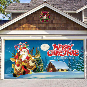 Elk Père Noël Toile de Fond Suspendue Bannière Toile de Fond pour Porte de <span class=keywords><strong>Garage</strong></span> Décorations de Noël <span class=keywords><strong>Garage</strong></span> Décoration Murale Toile de Fond - Product Image 6