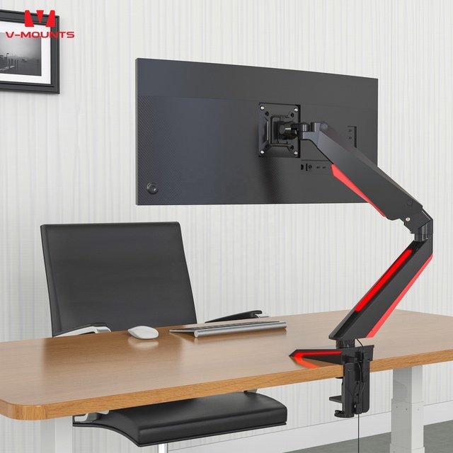 V-mounts Home Office Electronic Competitive Display Gaming Monitor Mounts with RGB Lights
