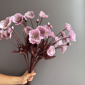 S586 Nuovo Design Autunnale, Fiori <span class=keywords><strong>di</strong></span> Papavero in Seta con Stelo Flessibile, Papavero Artificiale Realistico per Decorazioni Matrimoniali e Domestiche - Product Image 5