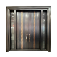 Puerta de Seguridad Exterior de Acero Inoxidable de Alta Gama, Anti-Robo, a Prueba de Balas, con Acabado en Oro Rosa, Resistente a la Salinidad, Comercial