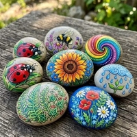 Pierres de galets naturelles lisses en vrac, rondes et plates, pour la peinture, le bricolage, le dessin, les projets artistiques scolaires