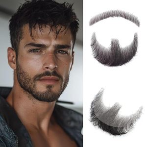 Ensemble de fausse <span class=keywords><strong>barbe</strong></span> et moustache en cheveux humains de qualité supérieure - Entièrement noué à <span class=keywords><strong>la</strong></span> main, <span class=keywords><strong>barbe</strong></span> de chèvre naturelle ultra-réaliste pour hommes, cosplay et usage quotidien - Product Image 1