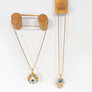 Nuova <span class=keywords><strong>Collana</strong></span> Trendy <span class=keywords><strong>con</strong></span> Ciondolo a <span class=keywords><strong>Mano</strong></span> Decorato <span class=keywords><strong>con</strong></span> Strass, Placcata in Oro, <span class=keywords><strong>Mano</strong></span> <span class=keywords><strong>di</strong></span> <span class=keywords><strong>Fatima</strong></span> <span class=keywords><strong>con</strong></span> Occhi Blu per Feste Cristiane - Product Image 5