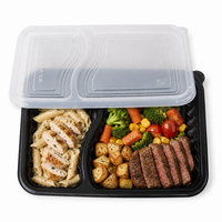 Boîte à emporter en PP pour la restauration rapide, emballage en gros, boîte à bento rectangulaire jetable, récipient en plastique transparent