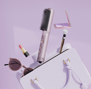 Plancha de pelo iónica 2 en 1 y peine rizador-Estilismo de aire caliente/frío, protección de iones negativos, profesional de doble uso - Product Image 3