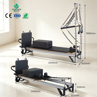 Mesin Pilates Reformer Aluminium dengan Dua Tingkat Resistensi untuk Penggunaan di Rumah dan Latihan di Gym, Cocok untuk Pengguna Mahir dan Pemula