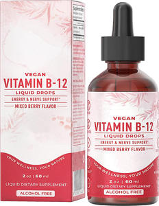 Vitamina B12 Orgánica de Marca Blanca en Gotas Líquidas para Niños, Complejo de Vitamina <span class=keywords><strong>B</strong></span> Líquido que Apoya la Salud <span class=keywords><strong>Mental</strong></span> y Física - Product Image 2
