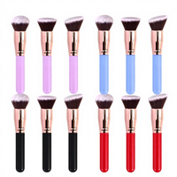 Ensemble de pinceaux de maquillage professionnels en fibres artificielles de marque SFM, très vendus - Pinceaux pour blush, contour, poudre et fond de teint en plastique