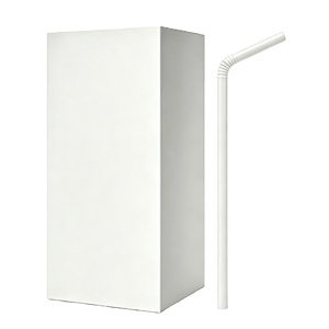 200 pailles écologiques compostables en PLA de 8,25 pouces, pliables, biodégradables, avec boîte en <span class=keywords><strong>carton</strong></span> blanc personnalisée, pailles flexibles pour boisson - Product Image 1