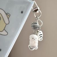 Pendentif de téléphone portable écologique de chiot floqué de dessin animé mignon sac d'école décoration porte-clés bijoux
