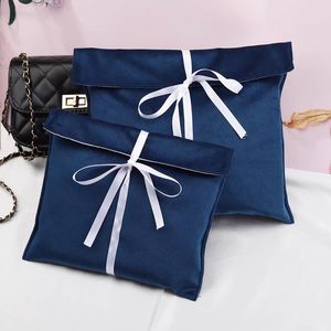 Logo tùy chỉnh in màu hồng satin phong bì tóc mở rộng mỹ phẩm lưu trữ Pouch lụa Quà Tặng Tóc Giả bao bì chống bụi satin Túi - Product Image 6