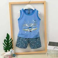 Nouvel ensemble gilet et short en coton tissé pour l'été, pour filles et garçons de 0 à 7 ans, sans manches, pour bébés et enfants