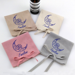 7x7cm Custom Logo Jewelry Bag Suede Envelope Jewelry Pouch Velvet <b>Gift</b> Packaging Bag for Earrings and Necklace - Product Image 4