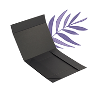 Boîte rigide rectangulaire noire magnétique de qualité supérieure avec insert en mousse EVA, biodégradable, laminée mate, logo personnalisé pour les occasions spéciales