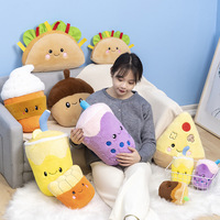 Coussin en peluche amusant en forme de burger de dessin animé, petit animal en peluche avec rembourrage en coton PP, idéal pour les fêtes et la détente