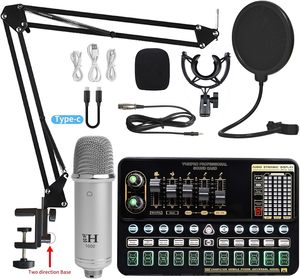 Micrófono de Condensador Cardioide con Cable XLR USB V10Pro, Tarjeta de Sonido, Estudio de Escritorio, Karaoke, Iluminación RGB, Cancelación de Ruido - Product Image 5