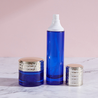 Ensemble de flacons cosmétiques en verre rose de luxe 30ml 50ml 100ml, pots à lotion et sérum avec compte-gouttes, surface peinte pour crème visage