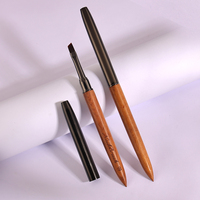 Stylo de traçage professionnel en bois de santal pour nail art, à poils en nylon, motif rayé ovale, pour extension d'ongles en acrylique et gel UV, dessin et sculpture