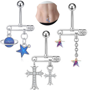 Gaby nuovo design in acciaio inossidabile 316L gioielli per la pancia senza allergia anello per <span class=keywords><strong>ombelico</strong></span> galleggiante stella croce <span class=keywords><strong>piercing</strong></span> all'<span class=keywords><strong>ombelico</strong></span> - Product Image 2