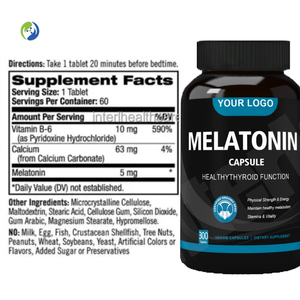 Ausreson OEM Cápsula de melatonina Suplementos para dormir-Theanine GABA 1mg 5mg 10mg Cápsulas de melatonina a granel - Product Image 3