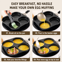 Wajan Penggorengan Telur Bentuk Hati Bulat dari Batu Medis, Wajan Anti Lengket untuk Memasak Telur, Panci Saus, Peralatan Dapur