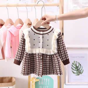 Cardigan à pois pour filles de 6 mois à 4 <span class=keywords><strong>ans</strong></span>, <span class=keywords><strong>robe</strong></span> au crochet, <span class=keywords><strong>robe</strong></span>-<span class=keywords><strong>pull</strong></span> d'hiver pour tout-petits, - Product Image 4