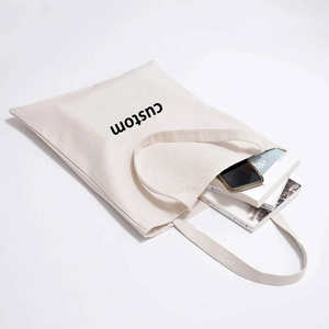 High quality environmentally friendly recycled cotton <b>canvas</b> <b>shopping</b> <b>bag</b> customized with logo printed on it - Product Image 3