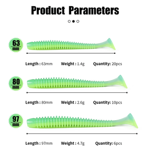 Esca <span class=keywords><strong>Artificiale</strong></span> Supercontinent Swing Impact Rig per la Pesca al Shad, Morbida, 63mm 80mm 97mm, in Plastica, Swimbait, Jigging Lure - Product Image 3