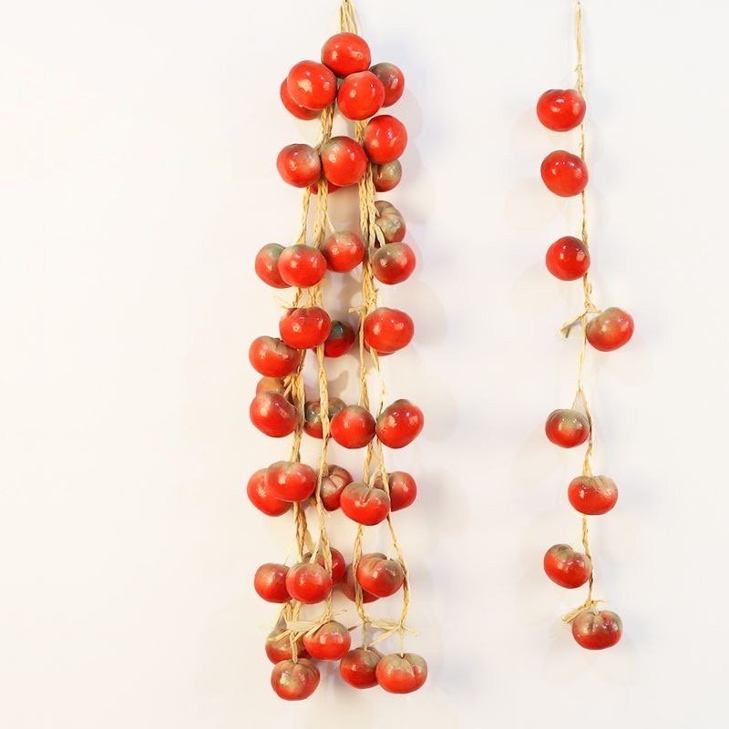 tomato skewers with leaves-red