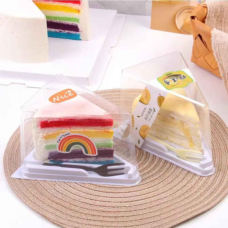 Baru Datang Sekali Pakai Indah Warna Emas PET Plastik Kue Putaran Dome Kemasan Kotak Kue untuk Dijual