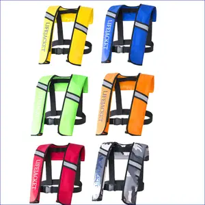 SOLAS Approved Inflatable Life Jacket Manual Automatic Type Adult Life Jacket Reflective Inflatable Life Vest For Water Safety