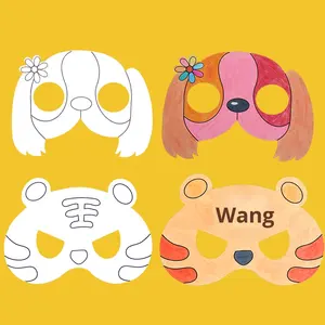 Lot de 8 masques en papier à peindre soi-même pour enfants - Anniversaire, Halloween, Noël et spectacles de scène - Product Image 4