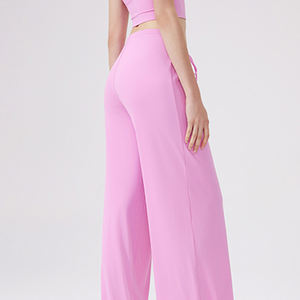 Nouveau design Pantalon de jogging pour femme, rafraîchissant, antibactérien, coupe ample, amincissant, fluide, pour la course en extérieur et le yoga, coupe droite - Product Image 4