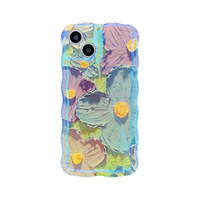 Coque de téléphone pour iPhone 16 étuis mobiles rétro peinture à l'huile Blue Ray fleurs antichoc Silicone couverture livraison directe produits 2024