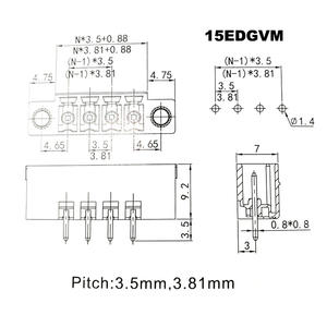 <span class=keywords><strong>Bornier</strong></span> de connexion enfichable pour PCB, pas de 3,81 mm, connecteur mâle/femelle 2 à 10 broches 15EDGKM+VM/RM - Product Image 5
