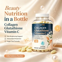 Capsules de collagène LuvVita avec glutathion et vitamines, collagène de poisson, acide hyaluronique, soutien éclaircissant, antioxydant, complément beauté