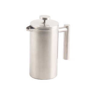 Cafetière à thé noire à double filtre Prensa Francesa Cafetière à presse française en acier inoxydable 350ml Espace de Noël chaud - Product Image 1