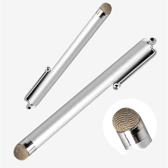 Universal Capacitive Screen Fabric Tip Sensitive Touch Pen Metal Stylus Pen for iPhone iPad Samsung Mobile Phone Tablet PC