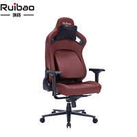 Chaise de jeu ergonomique Ruibao à dossier haut, inclinable 4D, pivotante, en cuir, pour bureau, pour joueurs professionnels