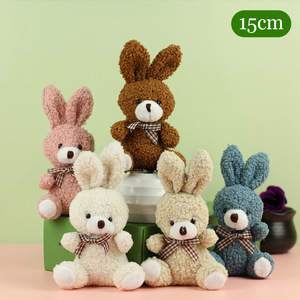 Peluche Coniglio Seduto All'ingrosso, Simpatico, con Orecchie Lunghe e Sciarpa, Imbottito in Cotone PP, Ciondolo per Zaino da Donna, Accessorio per Abbigliamento - Product Image 2