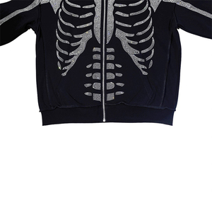 <span class=keywords><strong>Felpa</strong></span> con cappuccio con cappuccio in corno nero pesante personalizzata <span class=keywords><strong>felpa</strong></span> con cappuccio con cappuccio Full Face Zip per gli uomini - Product Image 3